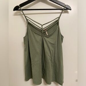 Poof sage green tank top